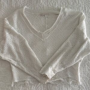 Elegant Cream V-Neck Sweater